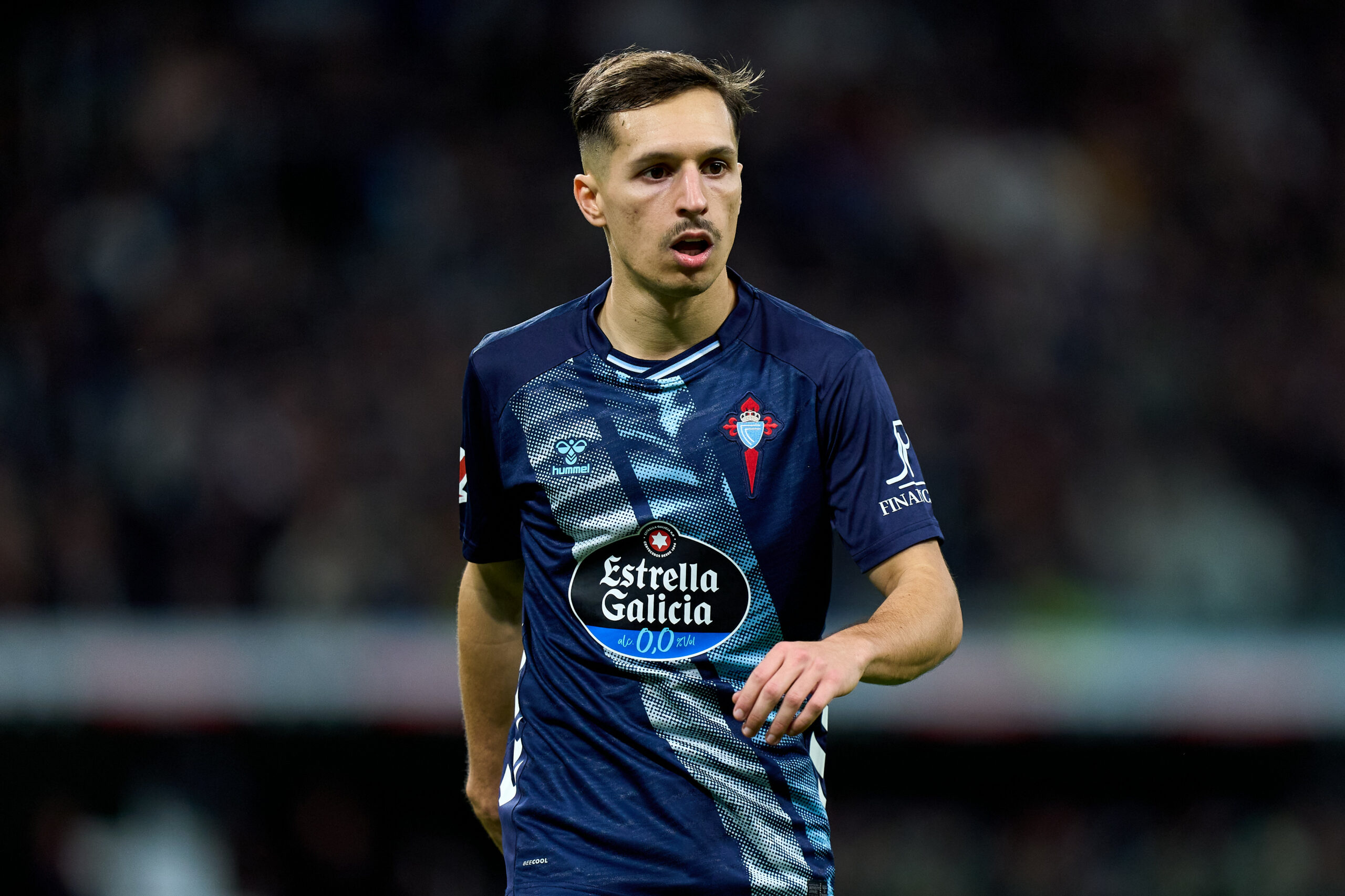 MADRID, SPAIN - DECEMBER 07: Bryan Zaragoza of RC Celta Vigo looks on during the LaLiga EA Sports match between Real Madrid CF and RC Celta de Vigo at Estadio Santiago Bernabeu on December 07, 2025 in Madrid, Spain. (Photo by Angel Martinez/Getty Images) Roma